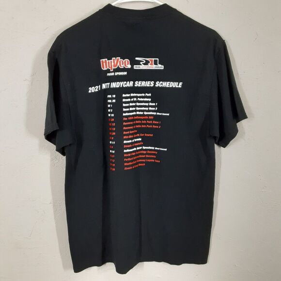Hy-Vee Adult Mens Size M T-Shirt 2021 NTT Indycar Series Schedule Racing Tee - Picture 4 of 7